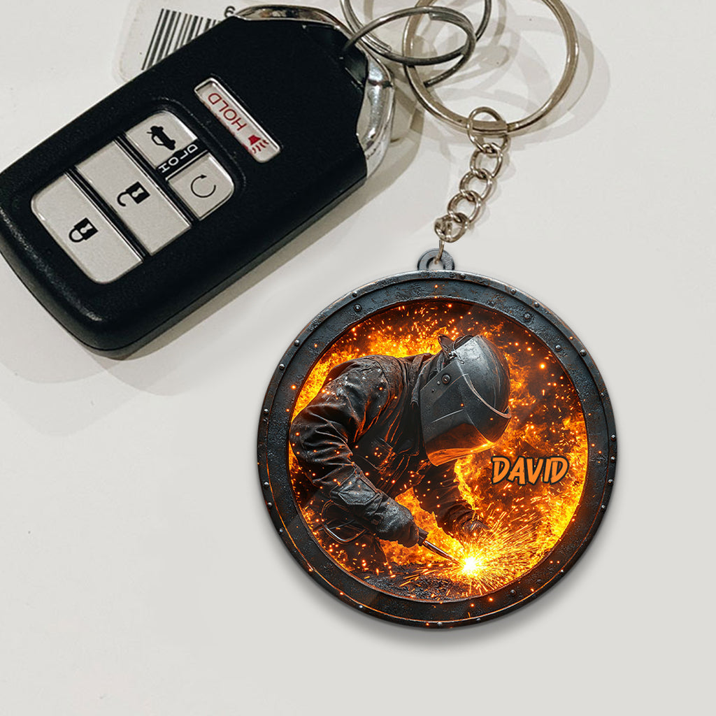 Gift For Welder Man - Personalized Welder Keychain