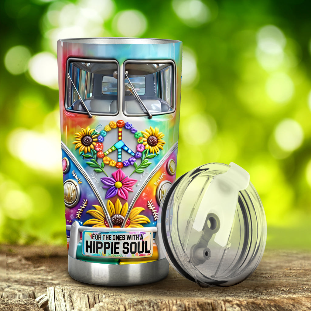 Hippie Van, Hippie Soul - Personalized Hippie Tumbler