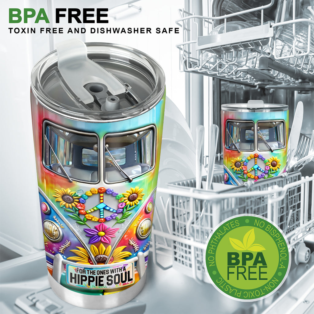 Hippie Van, Hippie Soul - Personalized Hippie Tumbler