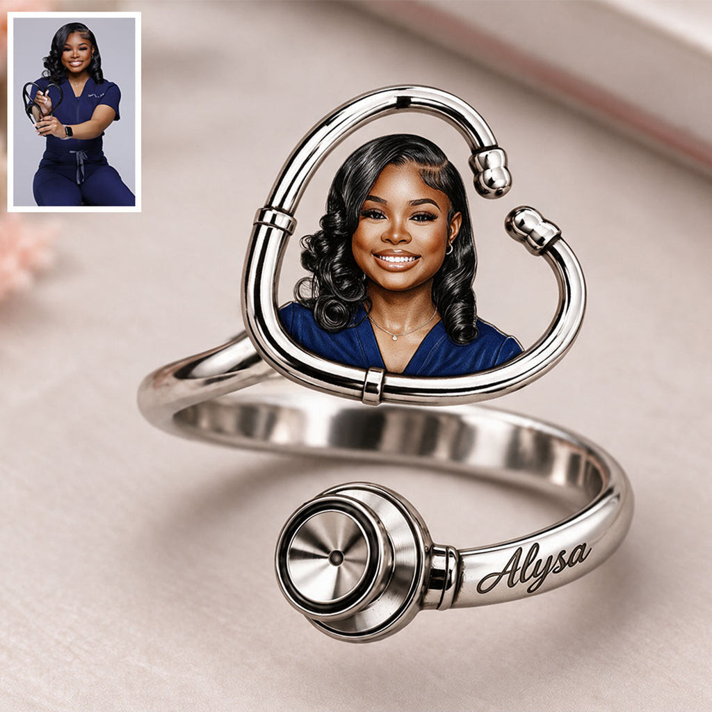 Nurse Life - Personalized Nurse Adjustable Shaped Ring