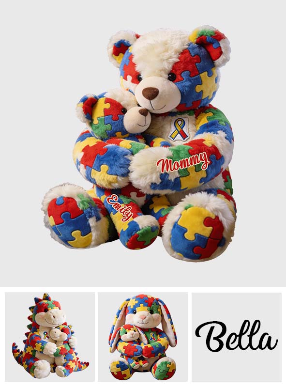 Mom And Kid - Personalized Autism Awareness Premium Faux Fur Pillow