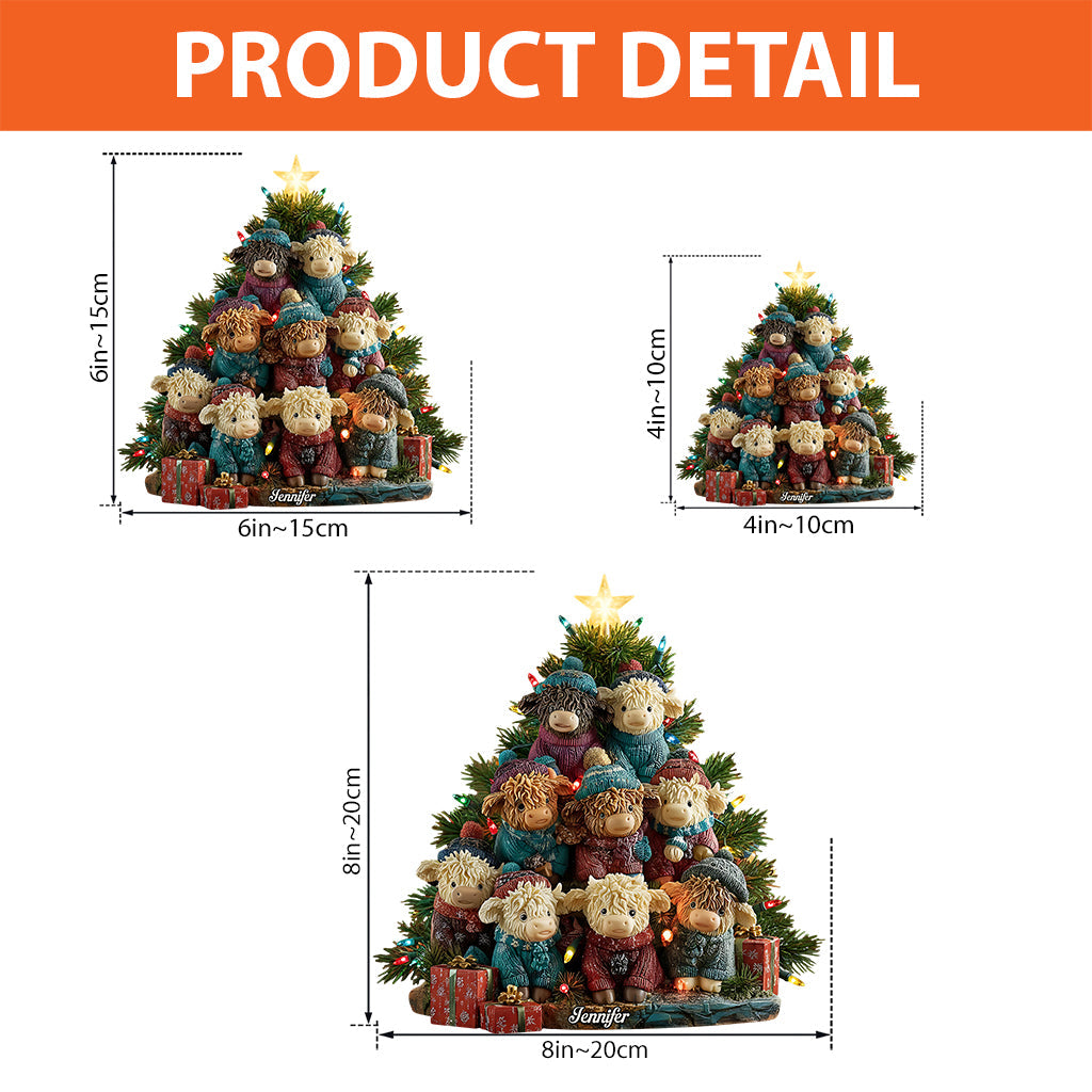 Love Highland Cow - Personalized Highland Cow Custom Shaped Acrylic Plaque