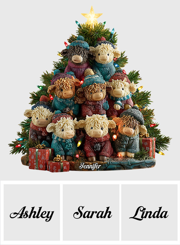 Love Highland Cow - Personalized Highland Cow Custom Shaped Acrylic Plaque