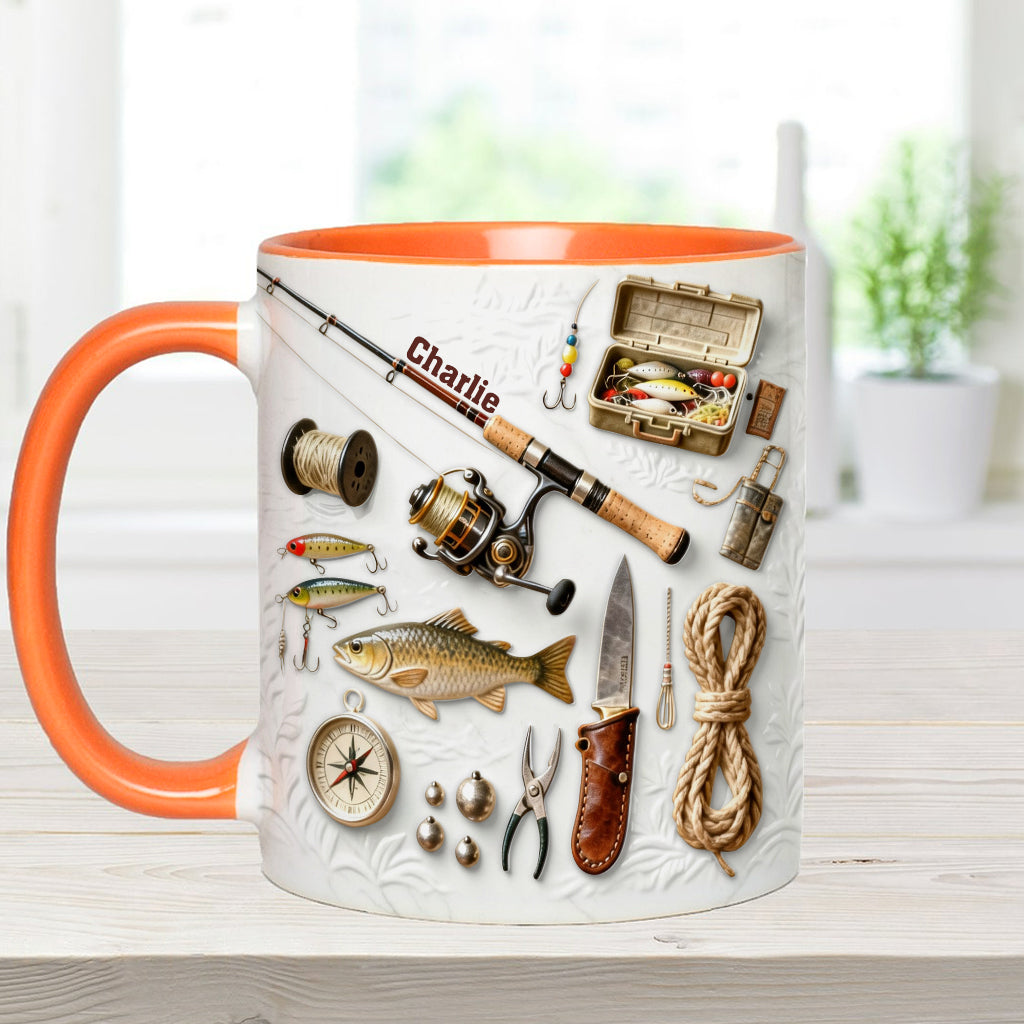 J'adore la pêche - Mug et sous-verre personnalisés sur le thème de la pêche