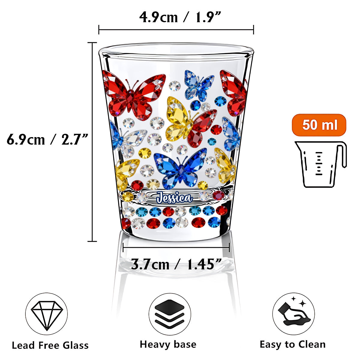 Beautiful Butterfly - Personalized Butterfly Shot Glasses Set