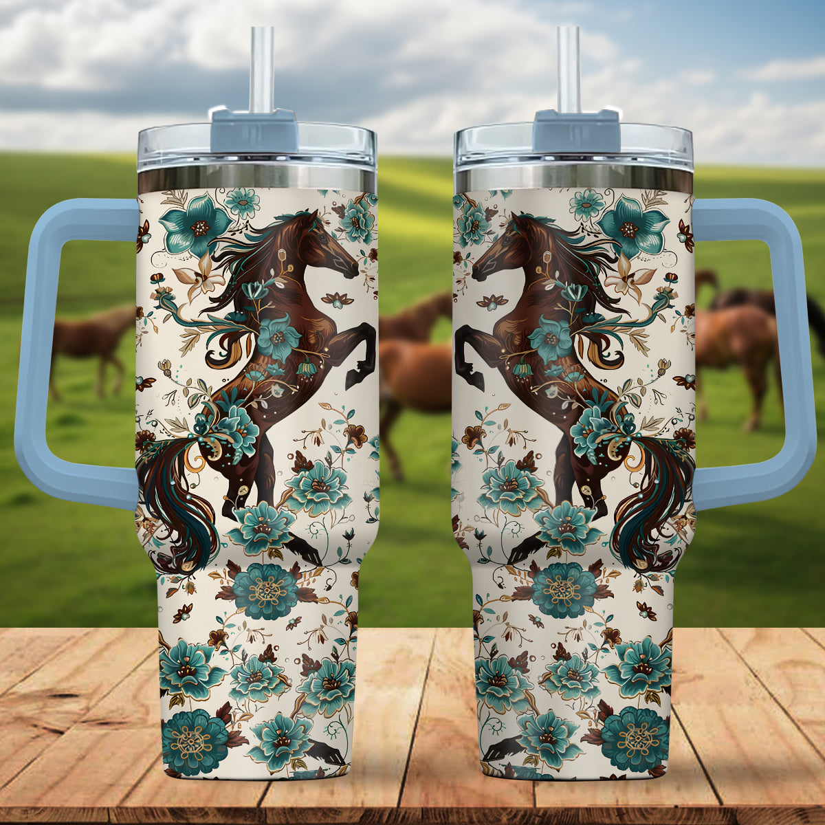 Love Horses - Horse Tumbler With Handle