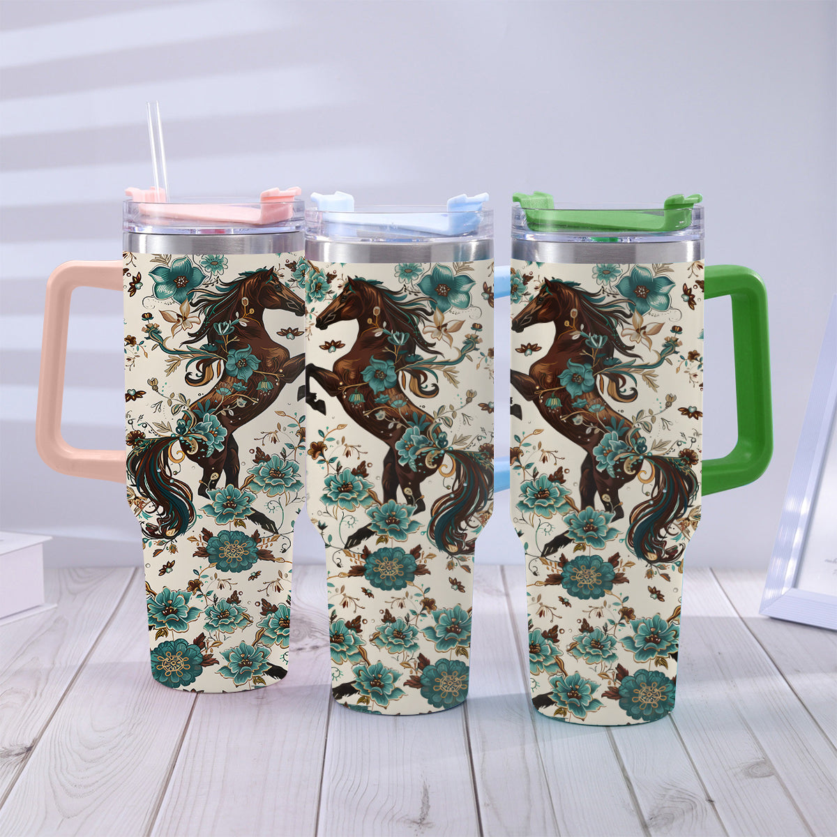 Love Horses - Horse Tumbler With Handle