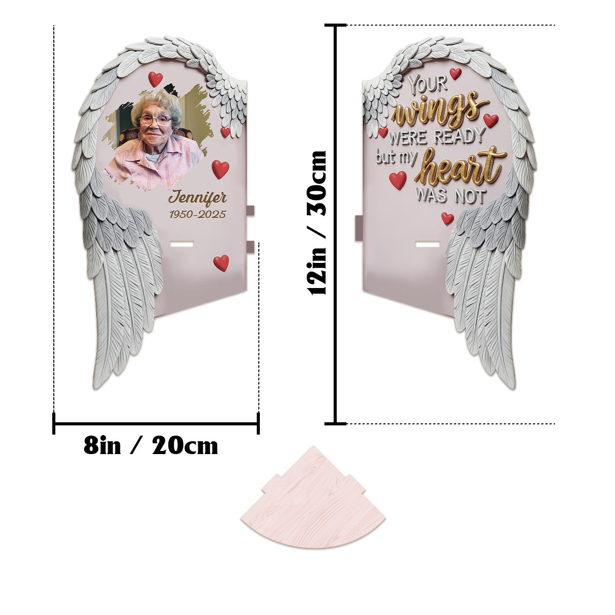 Your Wings were Ready but my Heart was not - Personalized Memorial Corner Rack