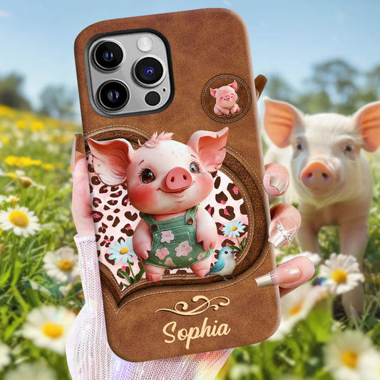 Coque de téléphone personnalisée pour amoureux des cochons - Cochon mignon - Impression intégrale