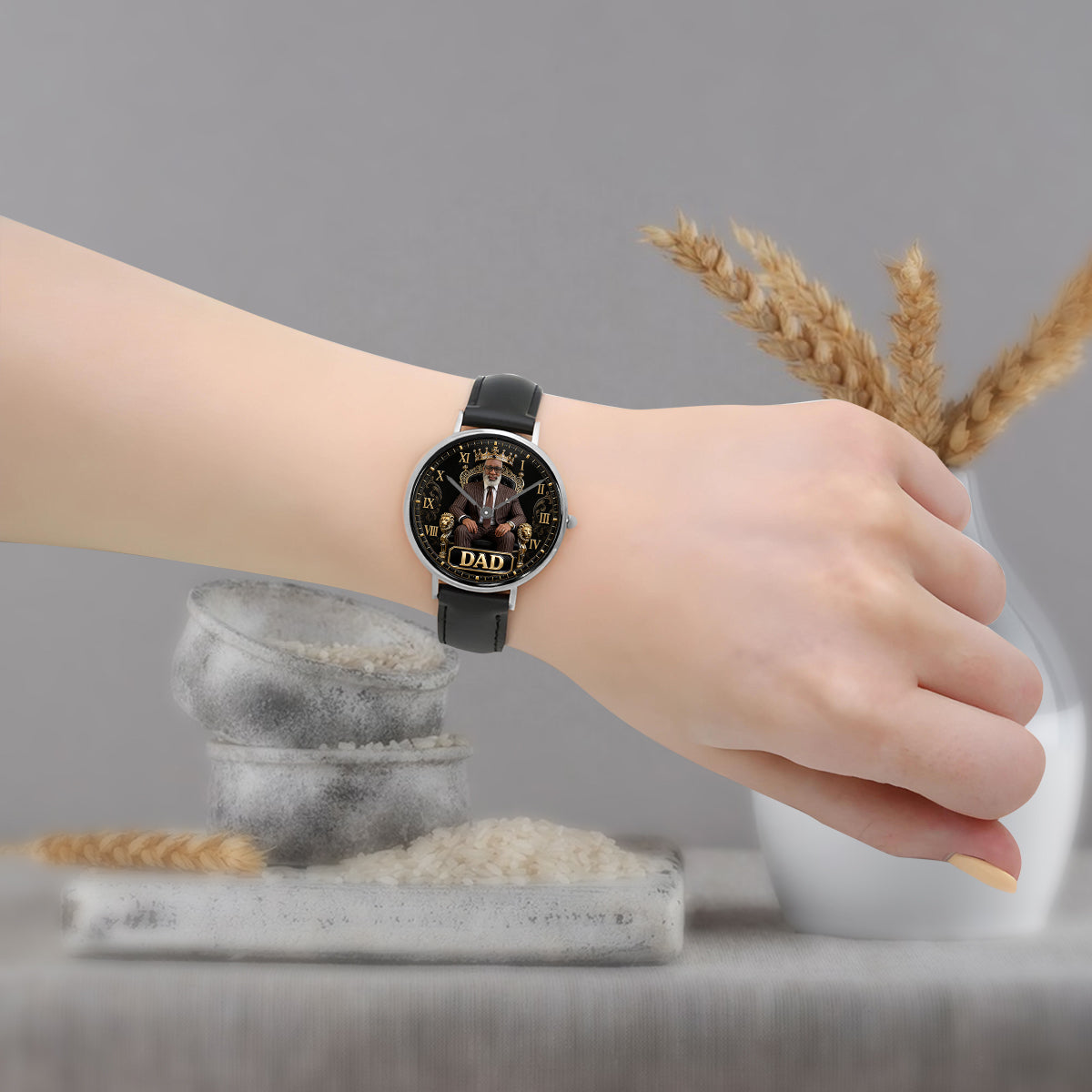 Cadeau Photo Personnalisé Pour Papa/Papi/Oncle... - Montre Homme Personnalisée