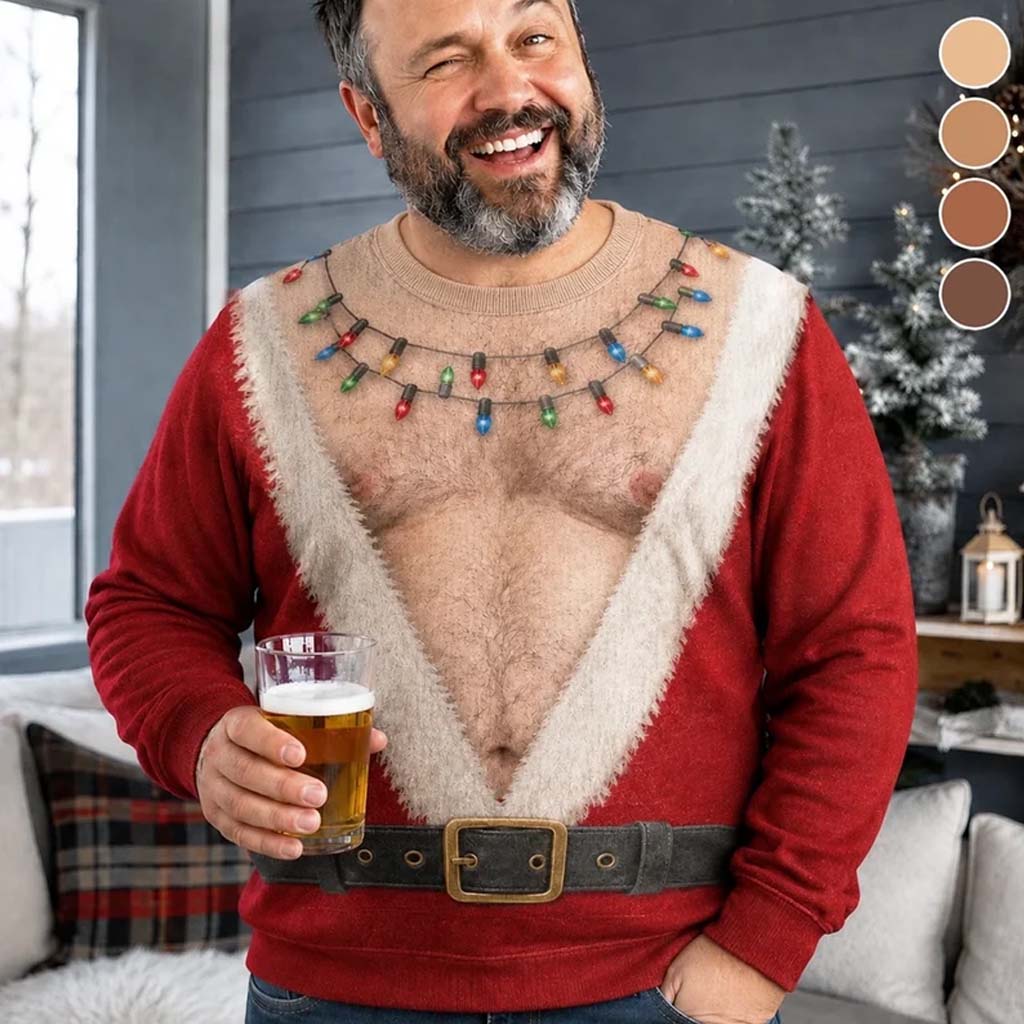 Lustiges Weihnachtsgeschenk, Weihnachtsgeschenk für Männer, Personalisierte Geburtstagsgeschenke für Ehemann, Sohn, Enkel, Bruder, Opa, Papa, sich selbst - Personalisierter Spicy Couple Ugly Sweater