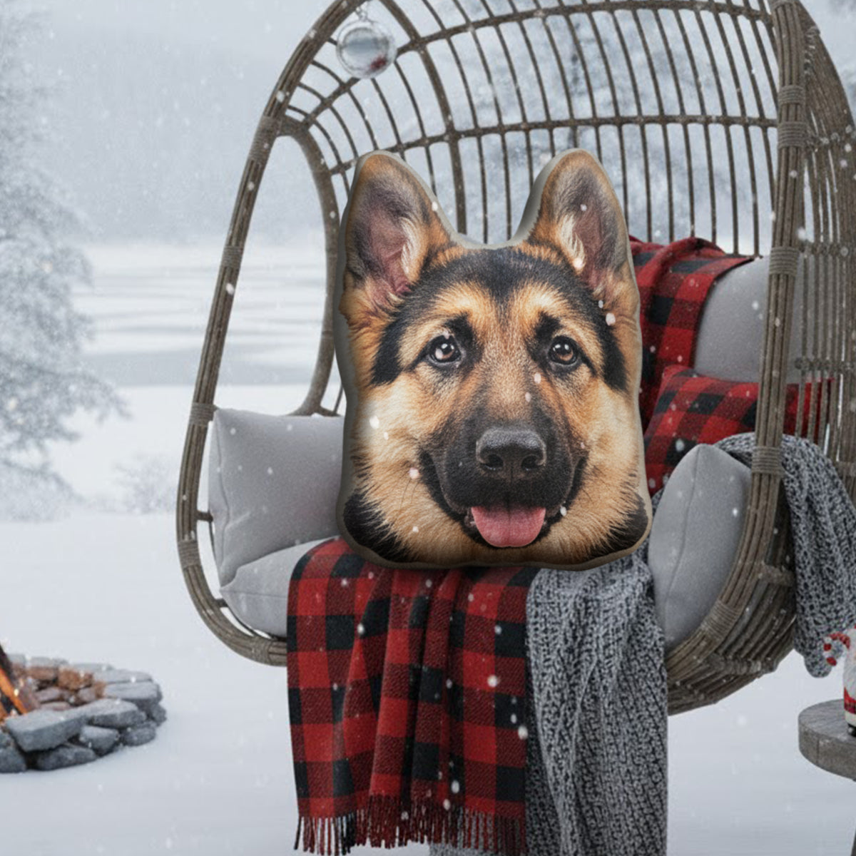 Your Dog's Face - Personalized Dog Faux Fur Shaped Pillow