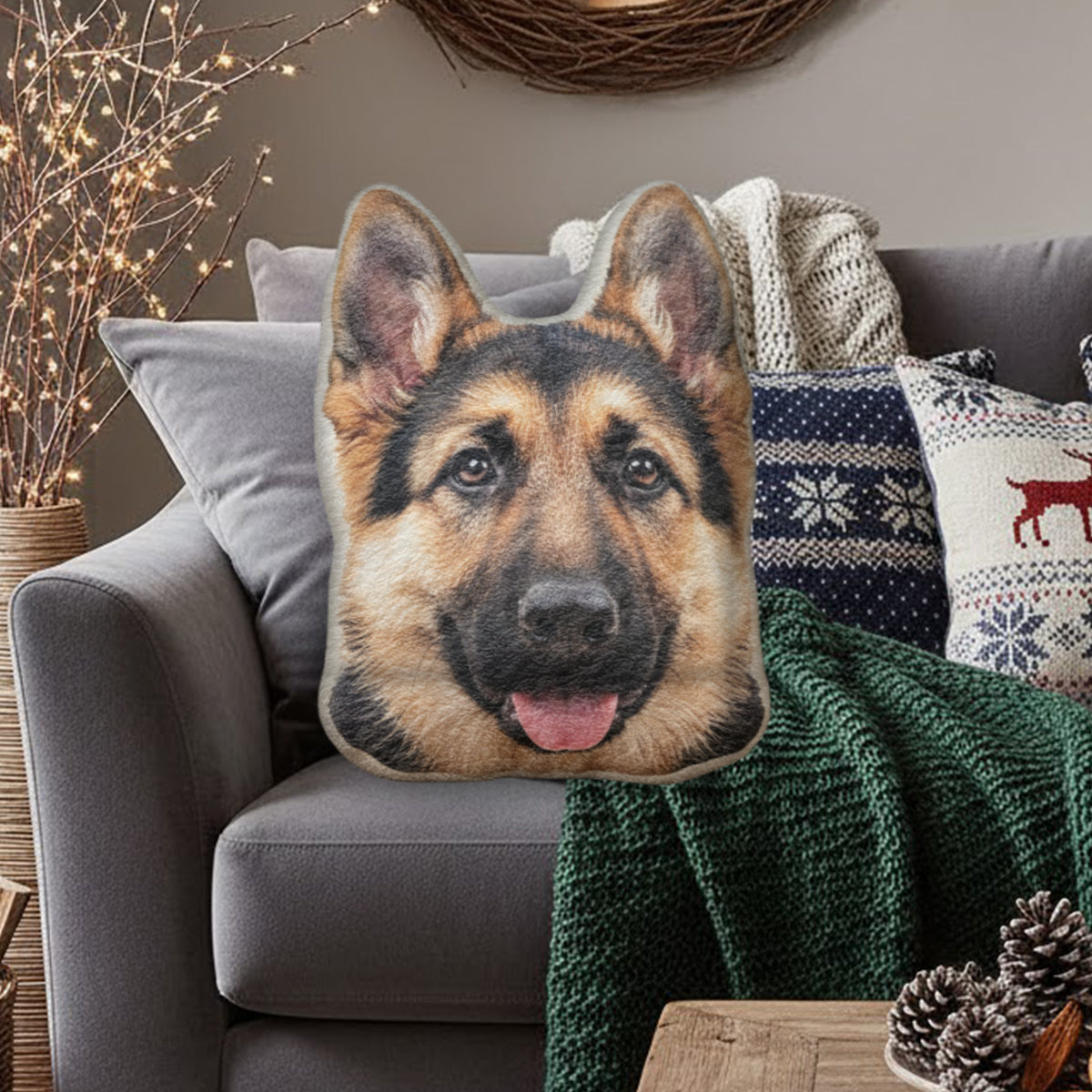 Your Dog's Face - Personalized Dog Faux Fur Shaped Pillow