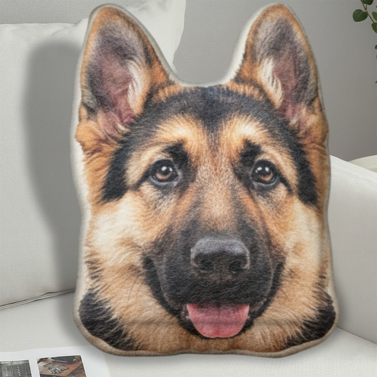 Your Dog's Face - Personalized Dog Faux Fur Shaped Pillow