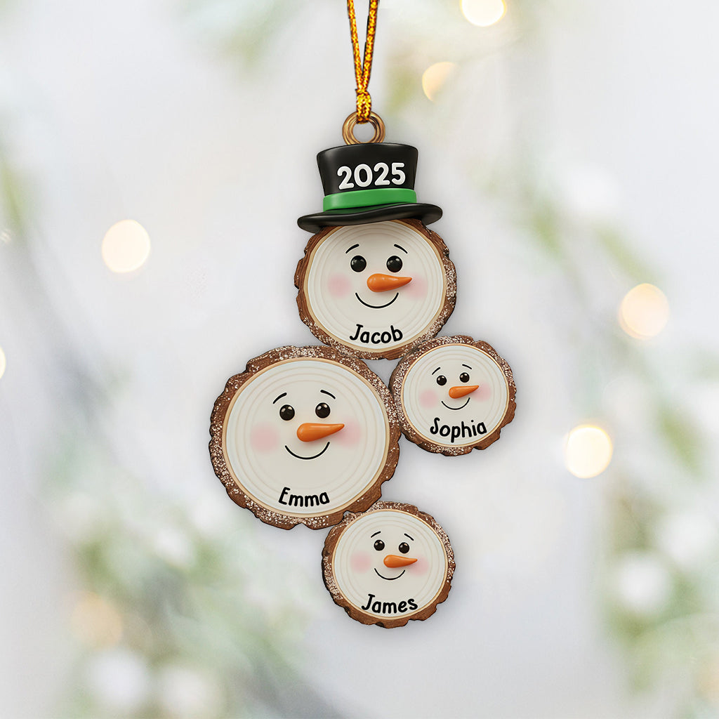 Custom Snowman Christmas - Personalized Family Ornament