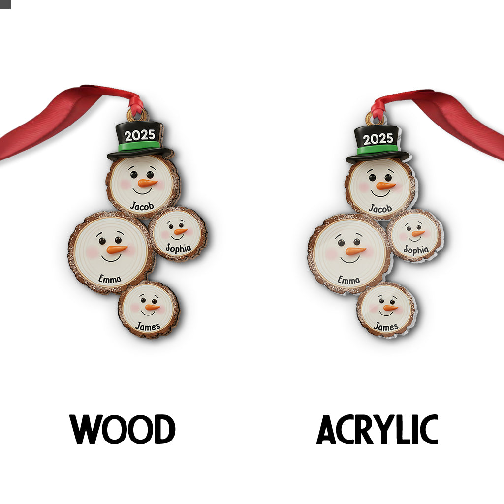Custom Snowman Christmas - Personalized Family Ornament