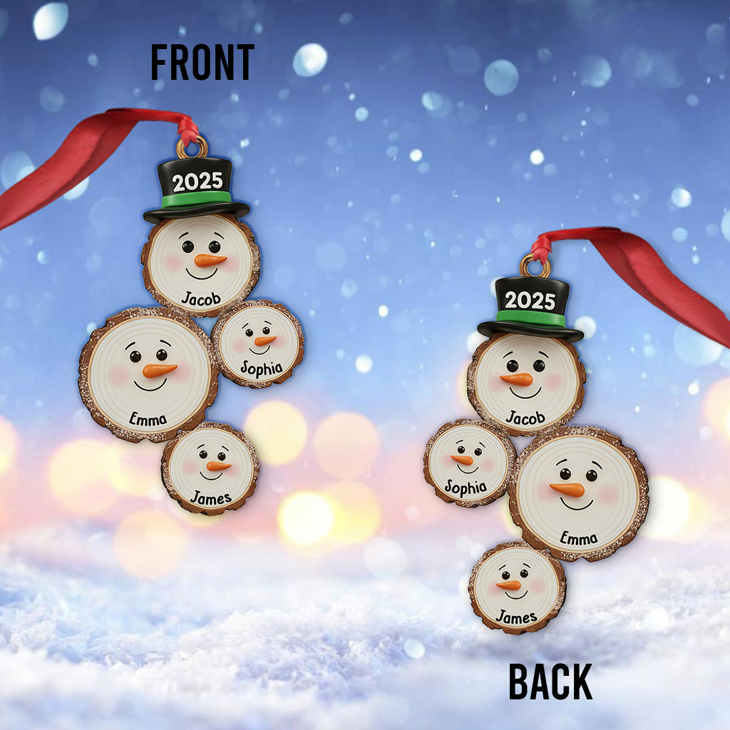 Custom Snowman Christmas - Personalized Family Ornament