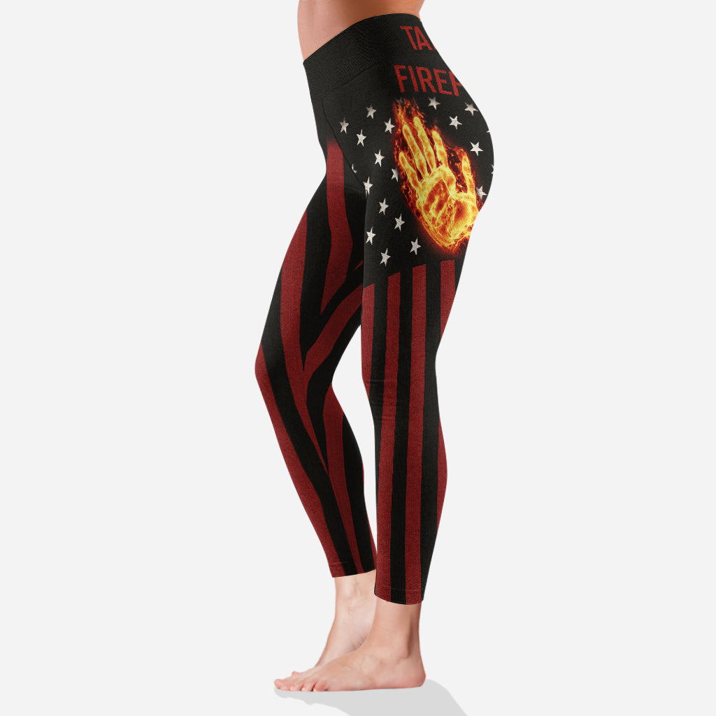 Taken By My Lover - Personalized Firefighter Leggings