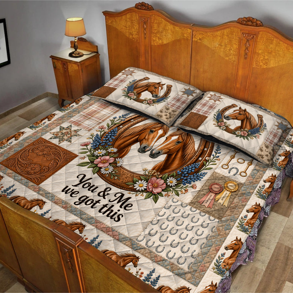 You & Me We Got This - Personalized Horse Quilt Set