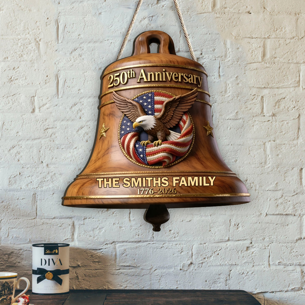 250. Jubiläum - Personalisierbares Holzschild in Patriot-Form mit Schleife