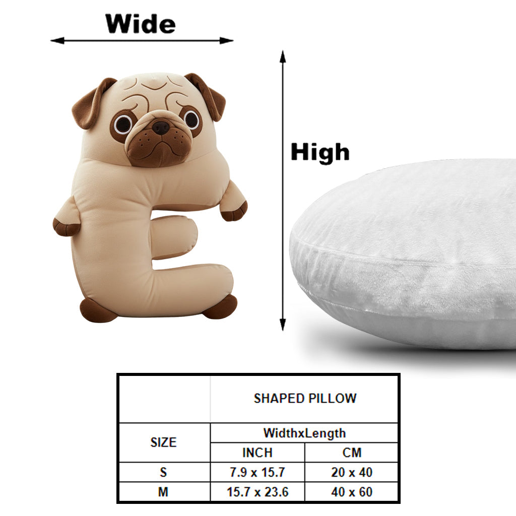 Cute Pug - Personalized Dog Shaped Pillow
