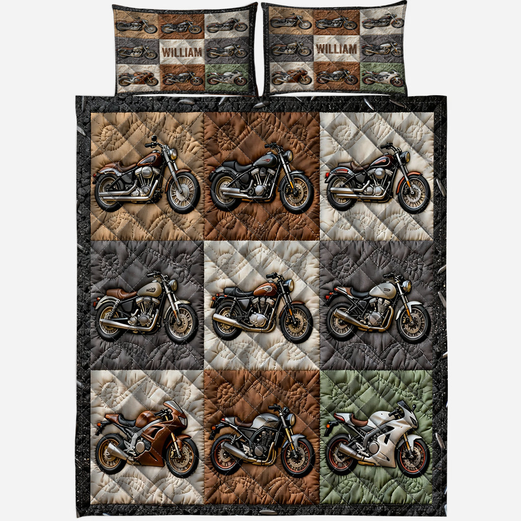 Motorcycles - Personalized Biker Quilt Set
