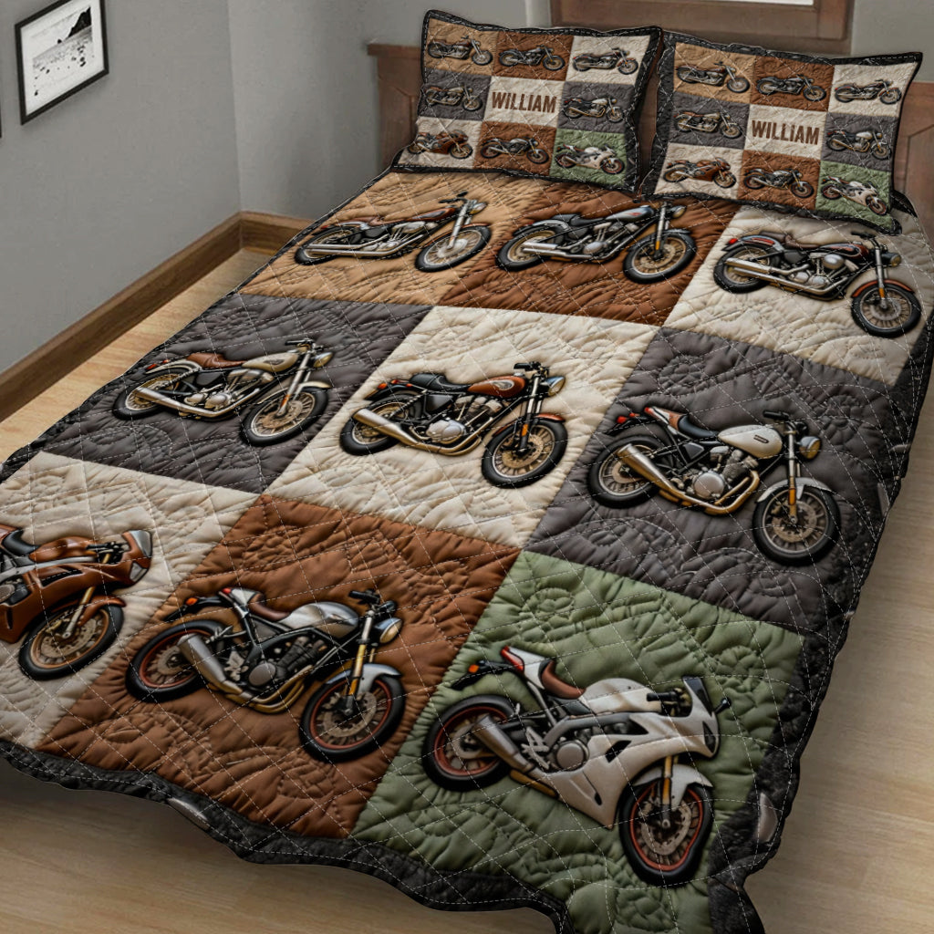 Motorcycles - Personalized Biker Quilt Set