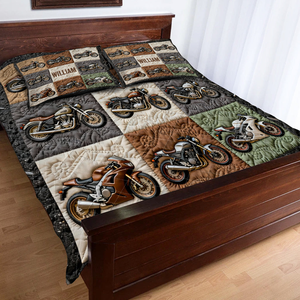 Motorcycles - Personalized Biker Quilt Set