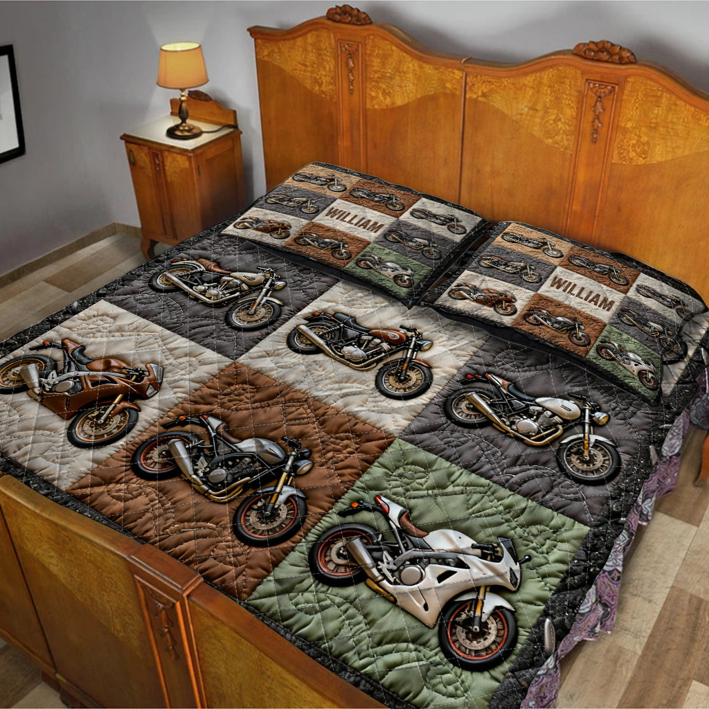 Motorcycles - Personalized Biker Quilt Set