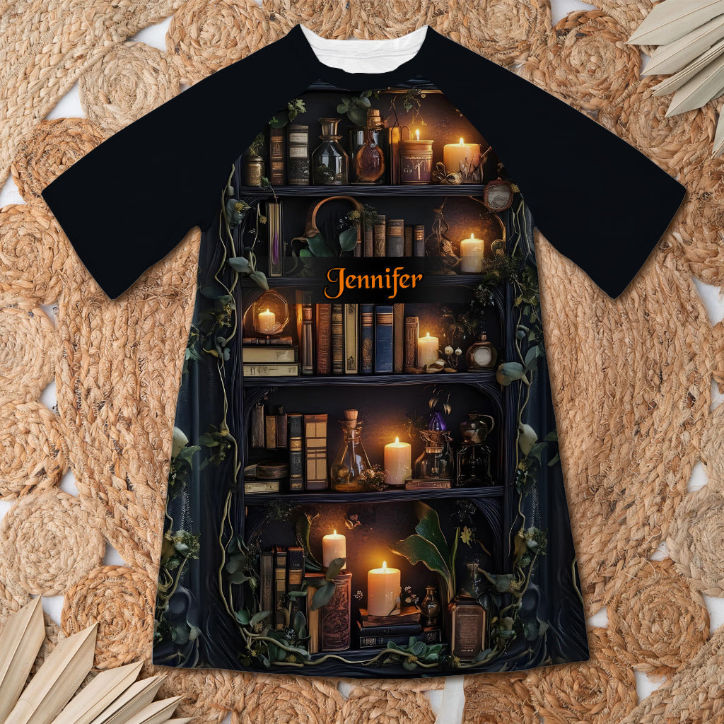 Just A Girl Who Loves Books - Personalized Book Sleep T-shirt Dress
