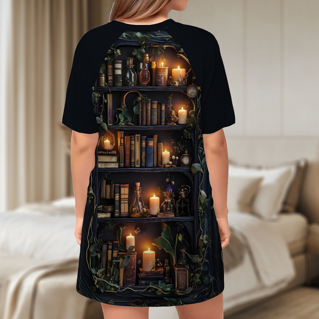 Just A Girl Who Loves Books - Personalized Book Sleep T-shirt Dress