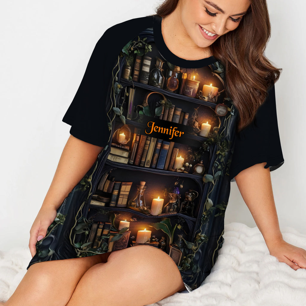 Just A Girl Who Loves Books - Personalized Book Sleep T-shirt Dress