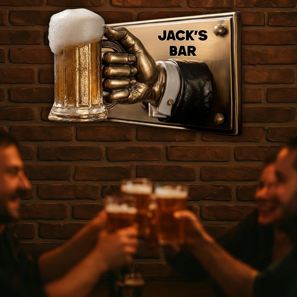 Beer Time - Gift For Bar - Personalized Beer Cut Metal Sign
