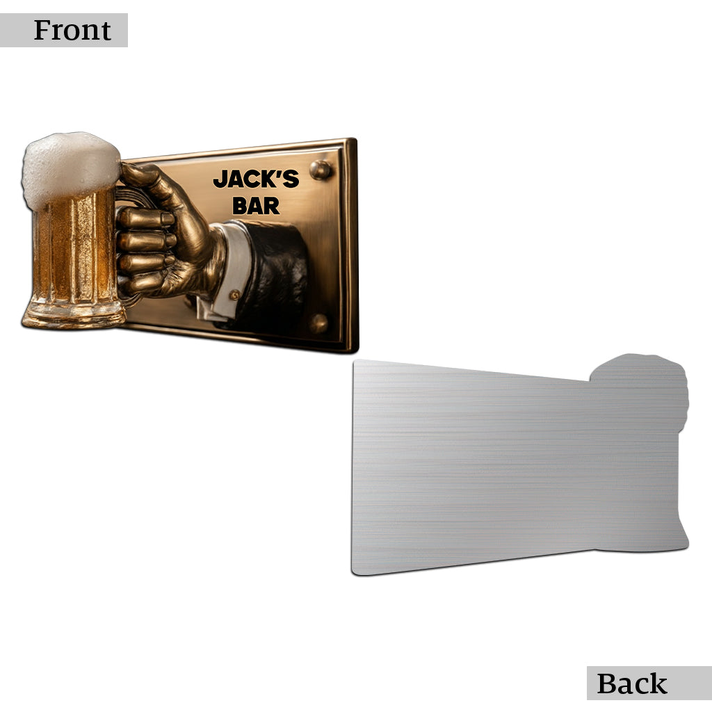 Beer Time - Gift For Bar - Personalized Beer Cut Metal Sign