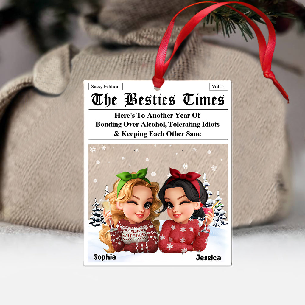 The Bches Times - Personalized Bestie Transparent Ornament