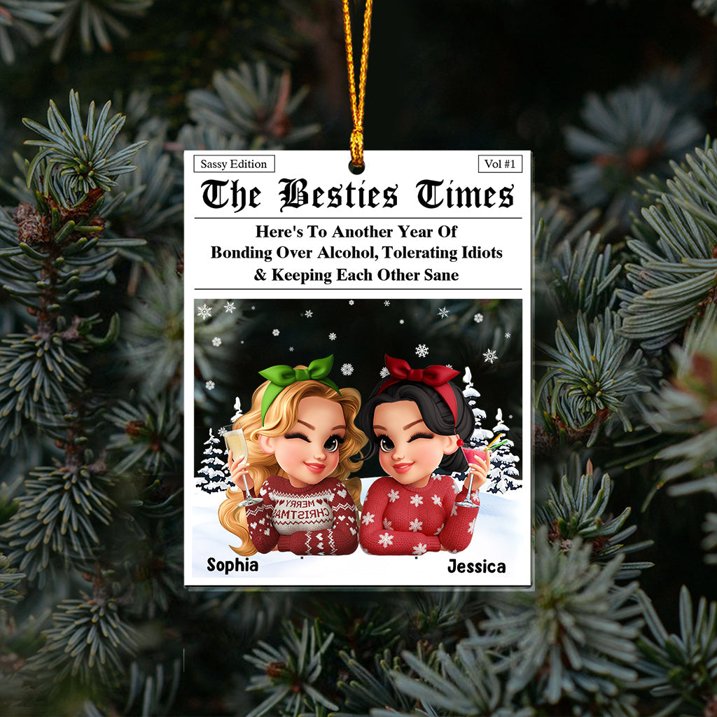 The Bches Times - Personalized Bestie Transparent Ornament