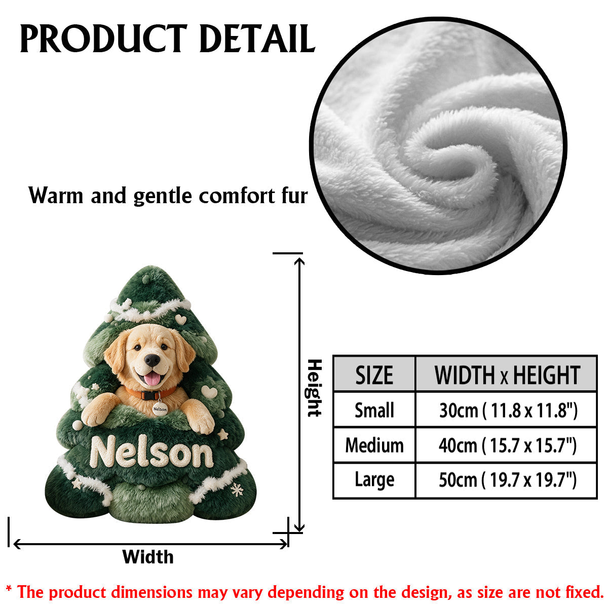 Joyeux Noël - Coussin en Fausse Fourrure Personnalisé pour Chien