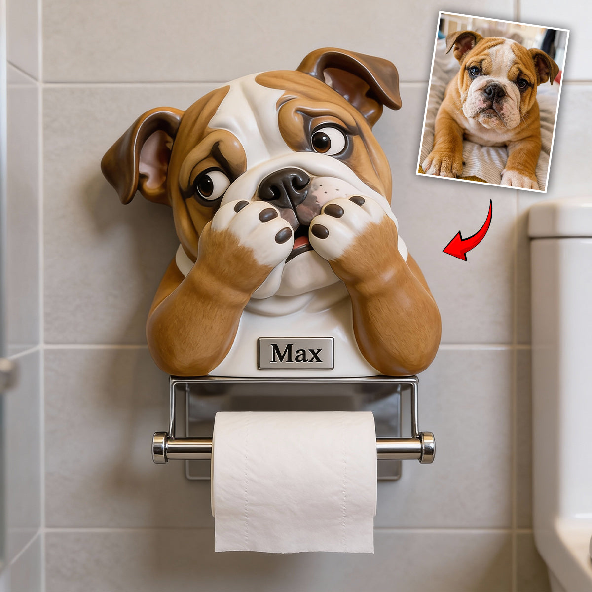 Custom Any Photo - Personalized Dog Toilet Paper Holder