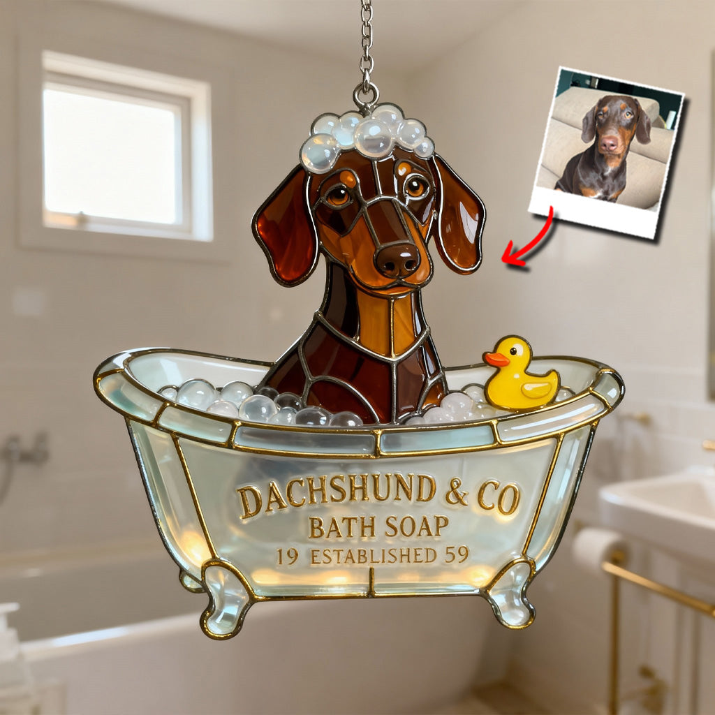 Wash Your Paws Pet & Co Bath Soap - Personalized Dog Hologram Window Hanging Suncatcher