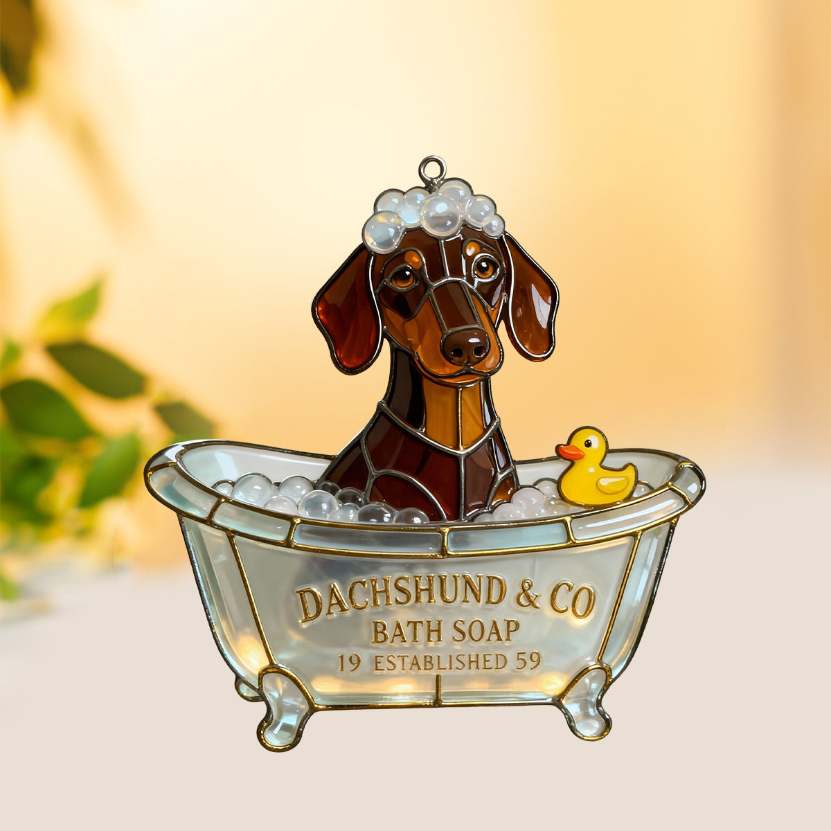 Wash Your Paws Pet & Co Bath Soap - Personalized Dog Hologram Window Hanging Suncatcher