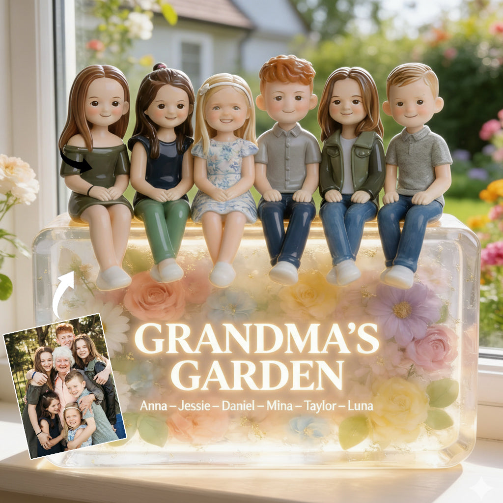 Grandma's Garden - Personalized Grandma Acrylic LED Night Light