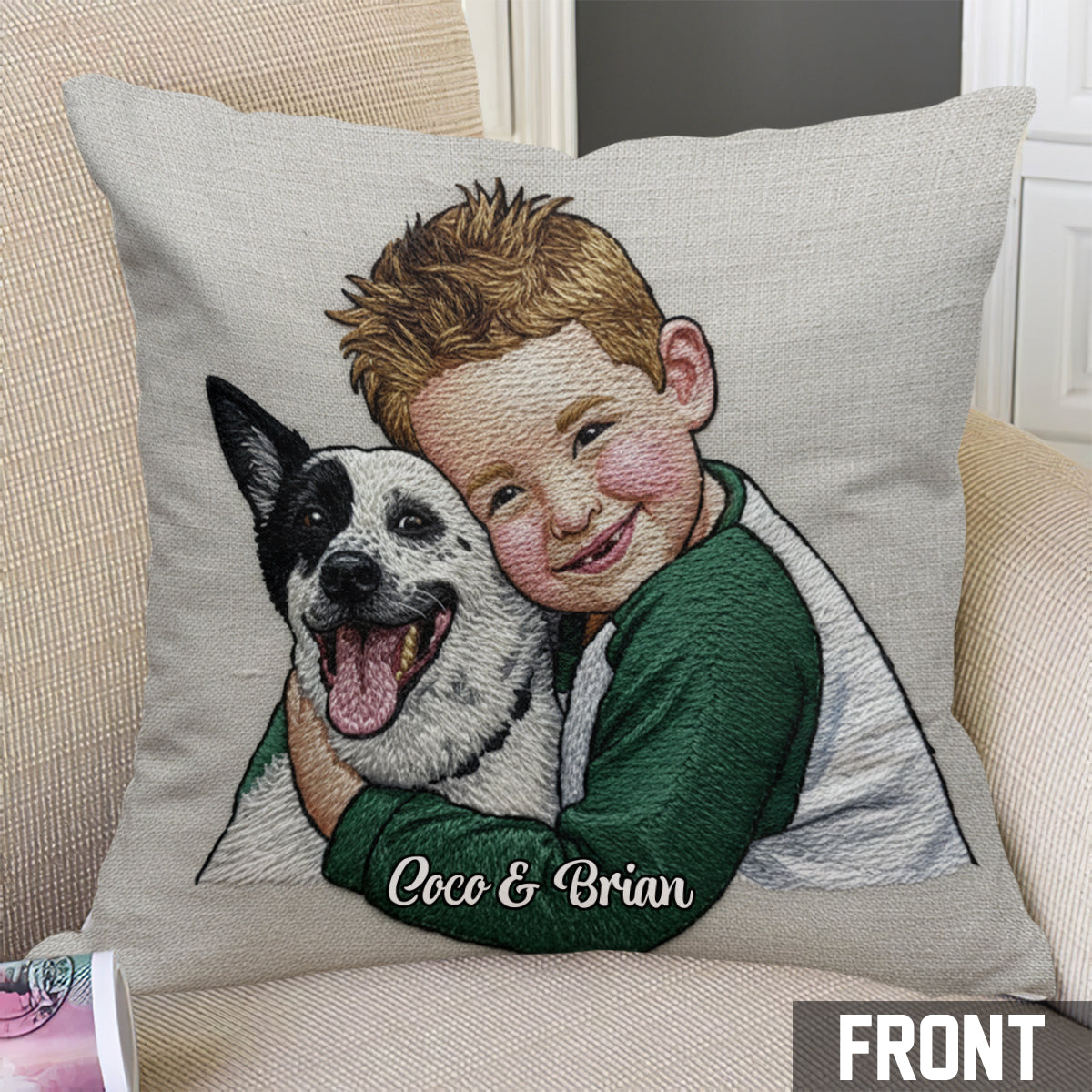 Funny Dog Photo - Personalized Dog Throw Pillow