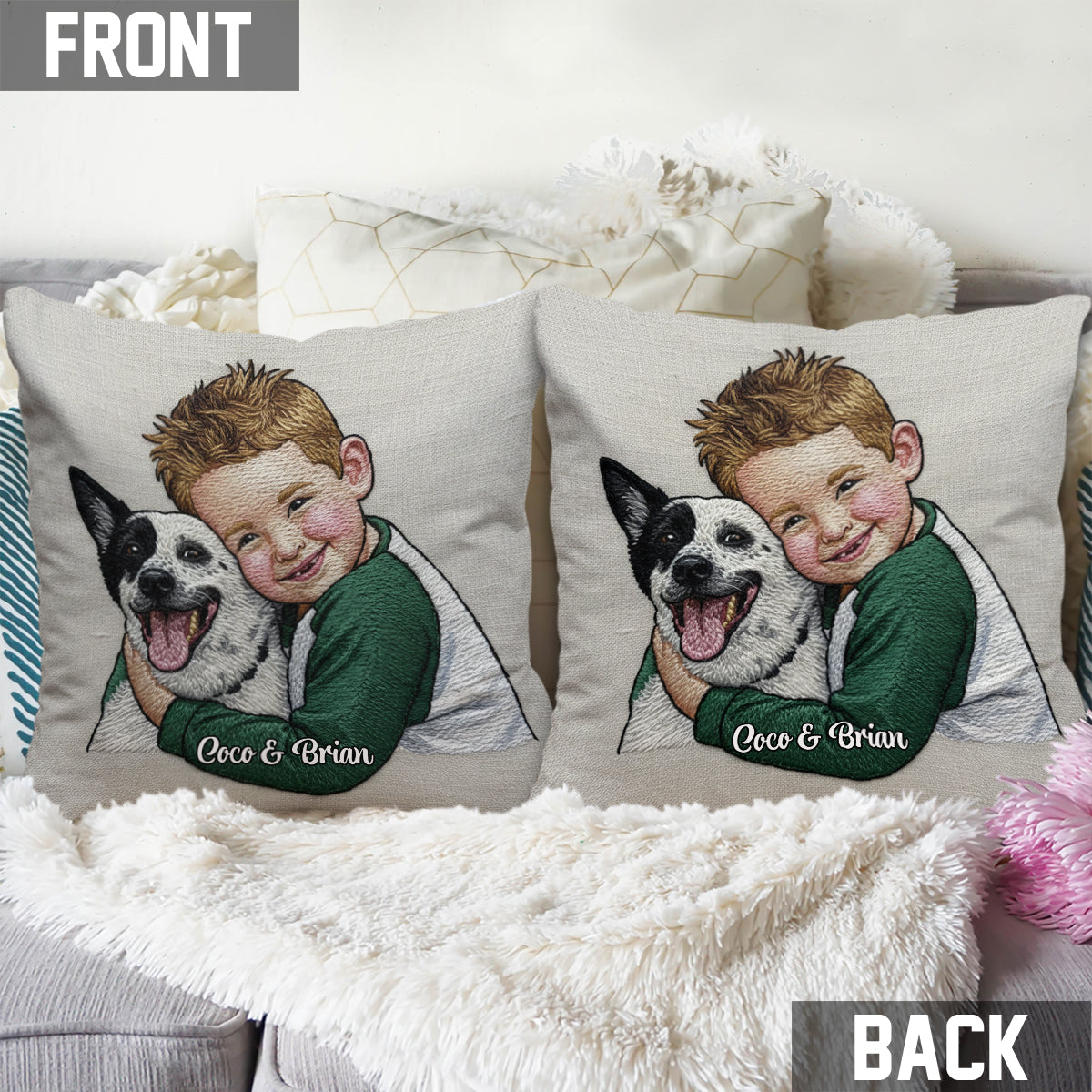 Funny Dog Photo - Personalized Dog Throw Pillow