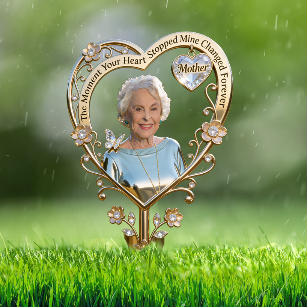 The Moment Your Heart Stopped - Personalized Memorial Acrylic Garden Sign/ Acrylic Plaque Sign