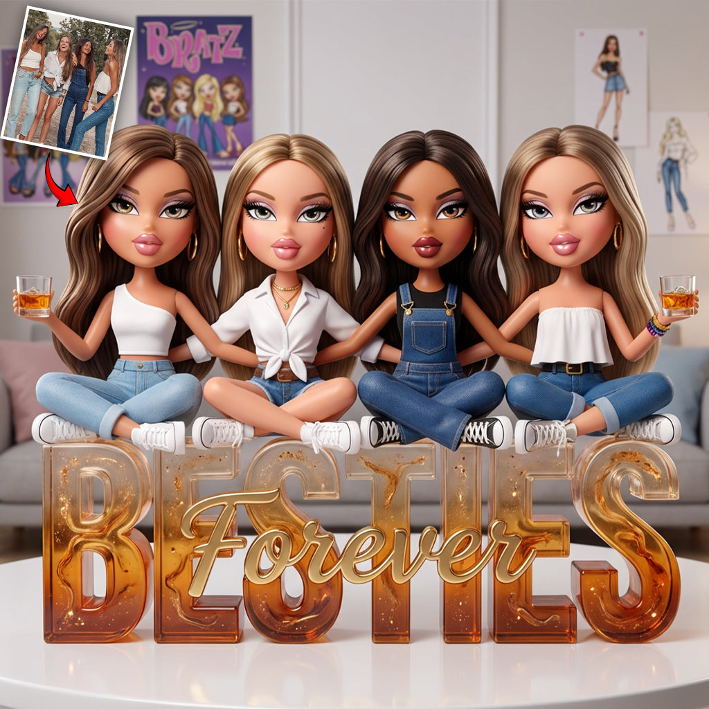 Y2K Besties Party Doll - Personalized Bestie Custom Shaped Acrylic Plaque