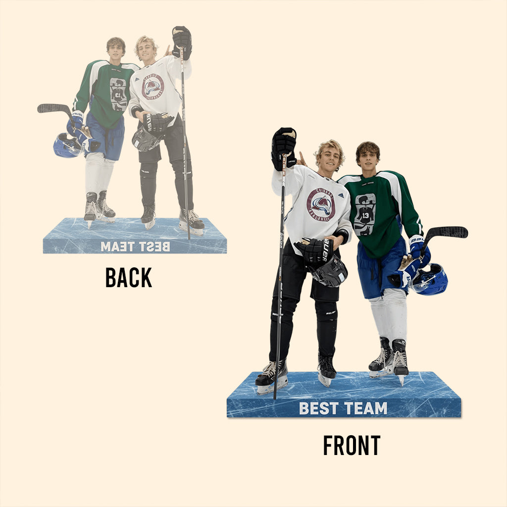 Décoration de table personnalisée à partir de n'importe quelle photo - Plaque acrylique personnalisée sur le thème du hockey