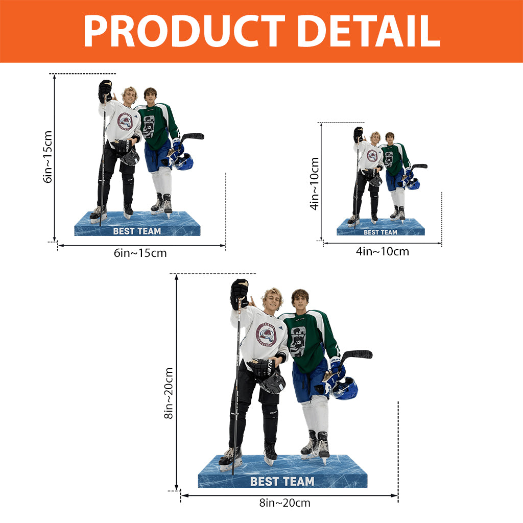 Décoration de table personnalisée à partir de n'importe quelle photo - Plaque acrylique personnalisée sur le thème du hockey