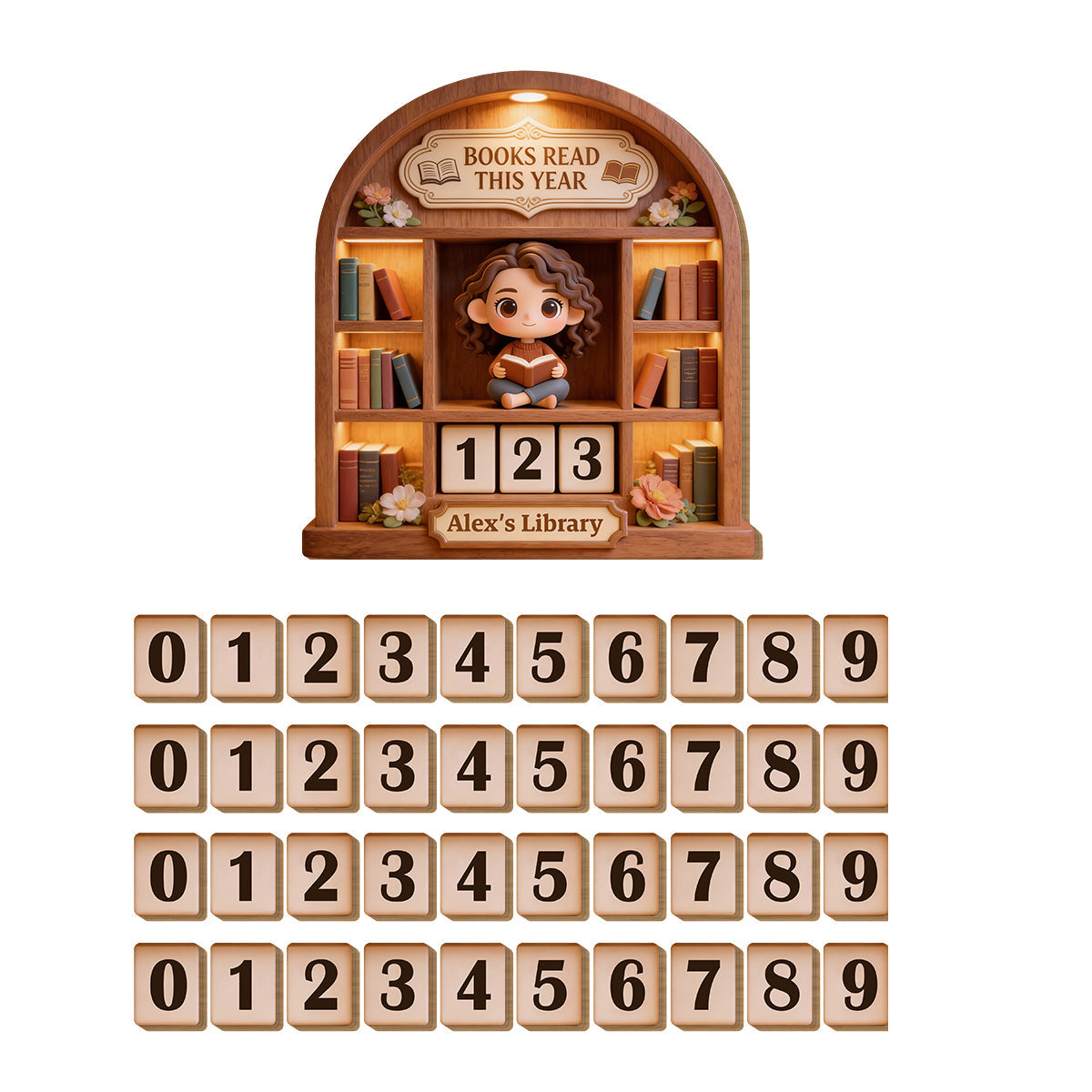 In diesem Jahr gelesene Bücher - Personalisierte, austauschbare Buchplakette