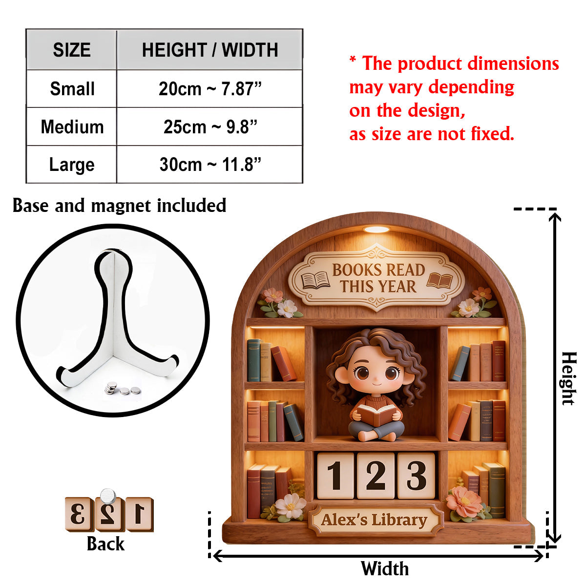 In diesem Jahr gelesene Bücher - Personalisierte, austauschbare Buchplakette