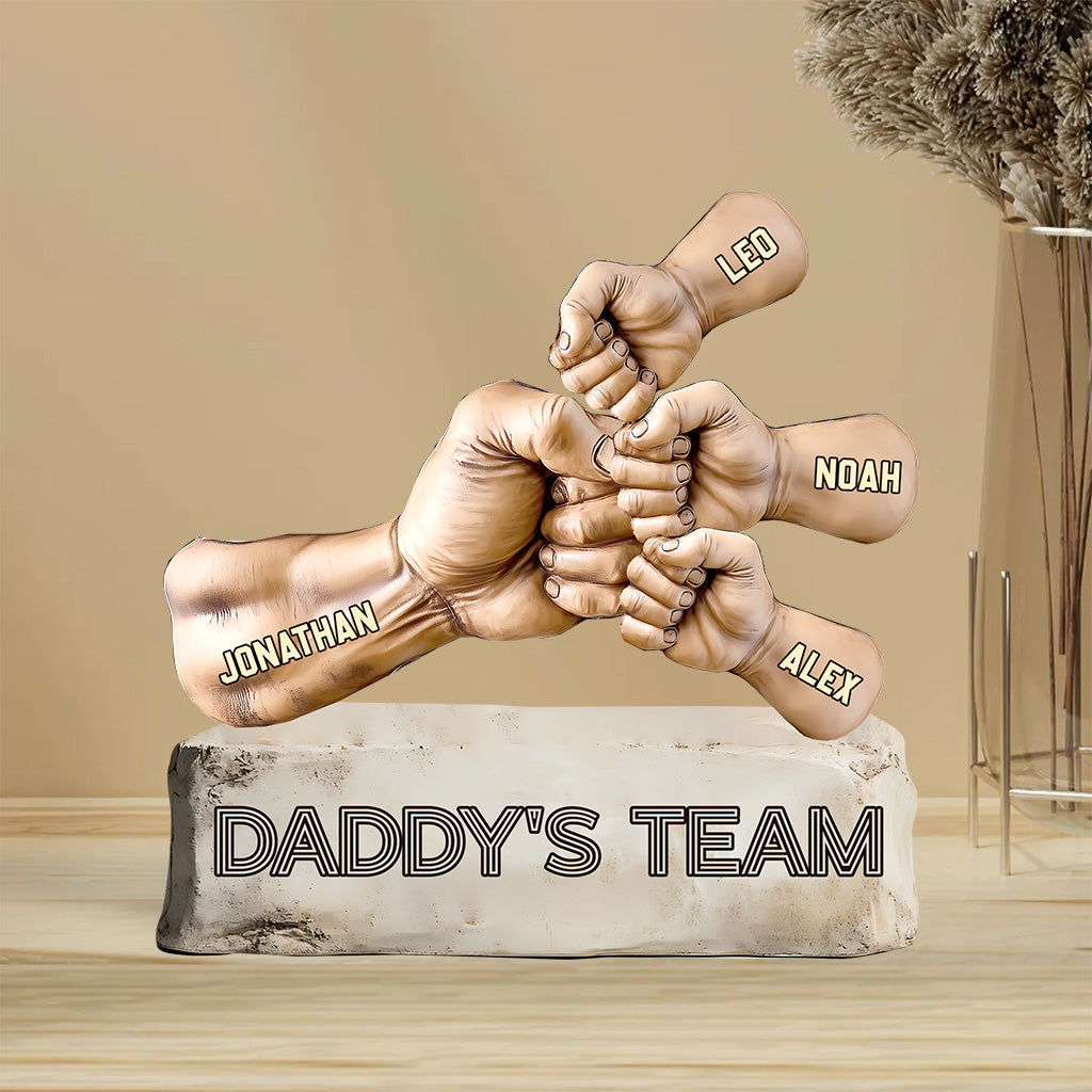Daddy's Team - Personalized Father Custom Shaped Acrylic Plaque